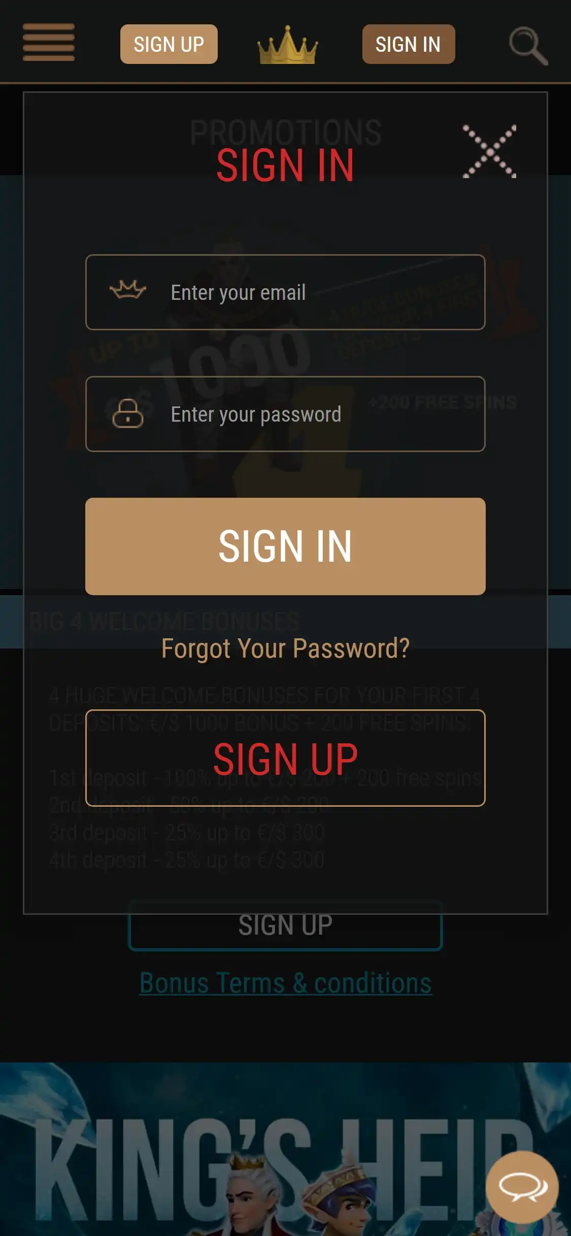 King Billy Casino Mobile Login Review