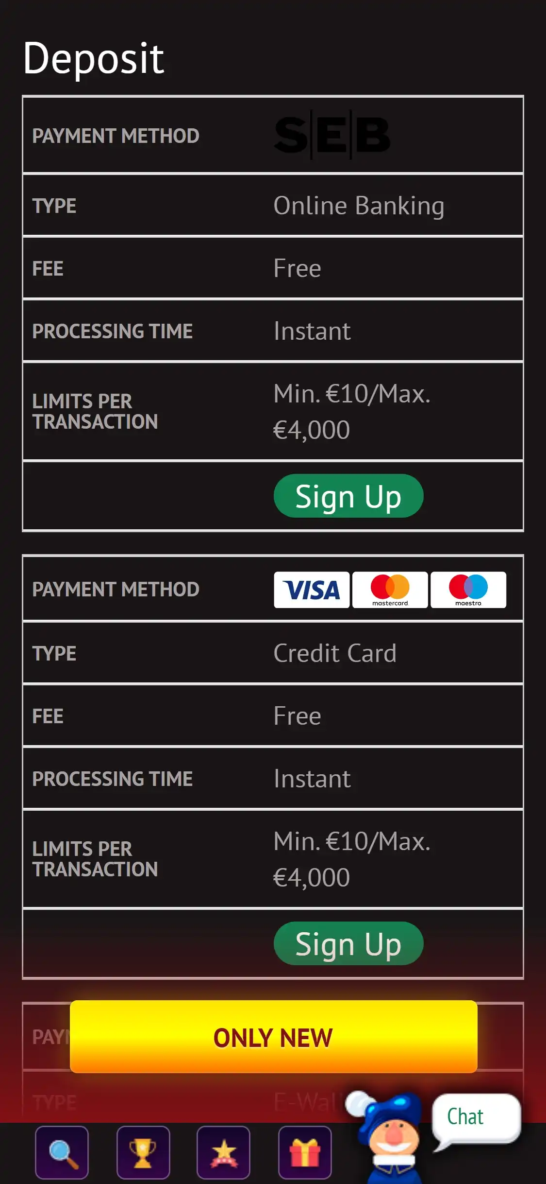 KingsWin Casino Mobile Payment Methods Review