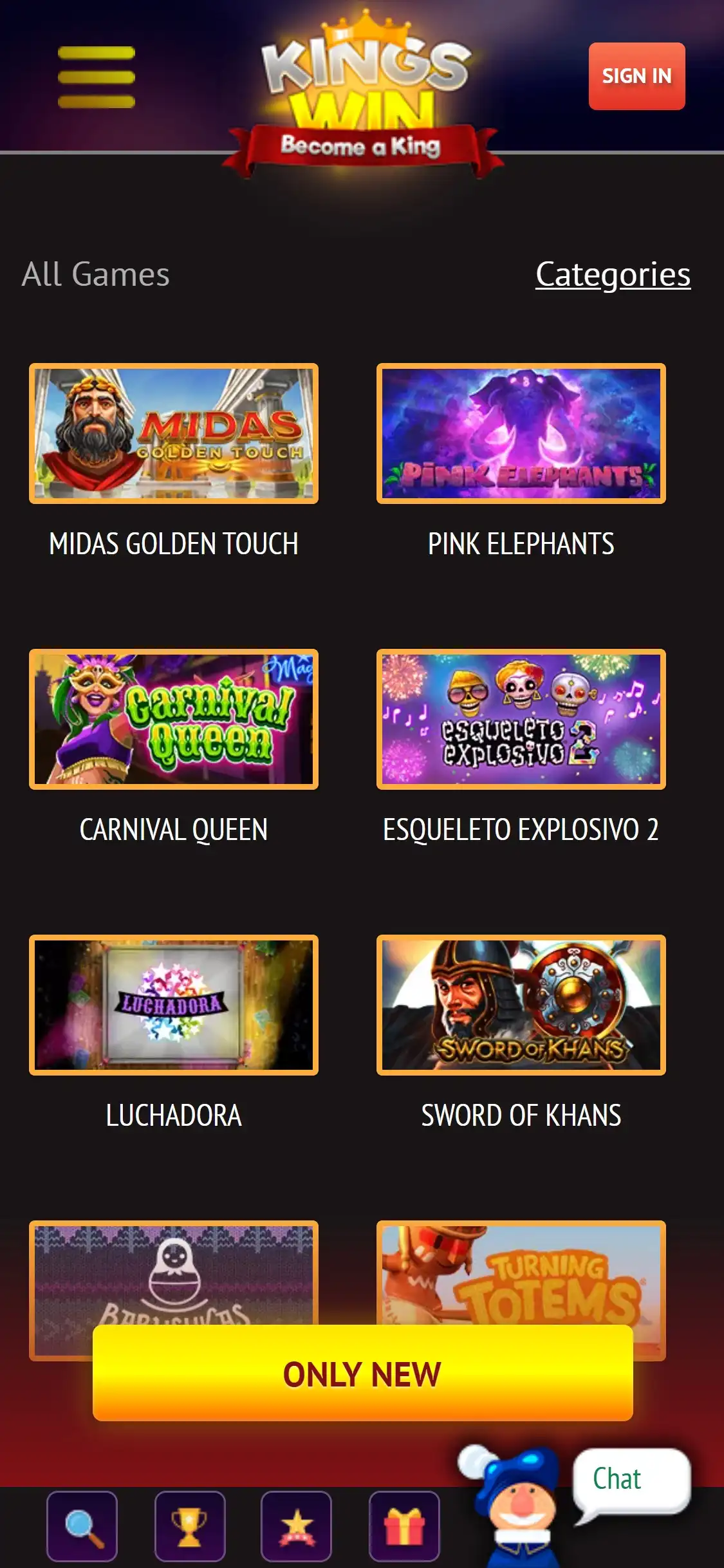 KingsWin Casino Mobile Games Review