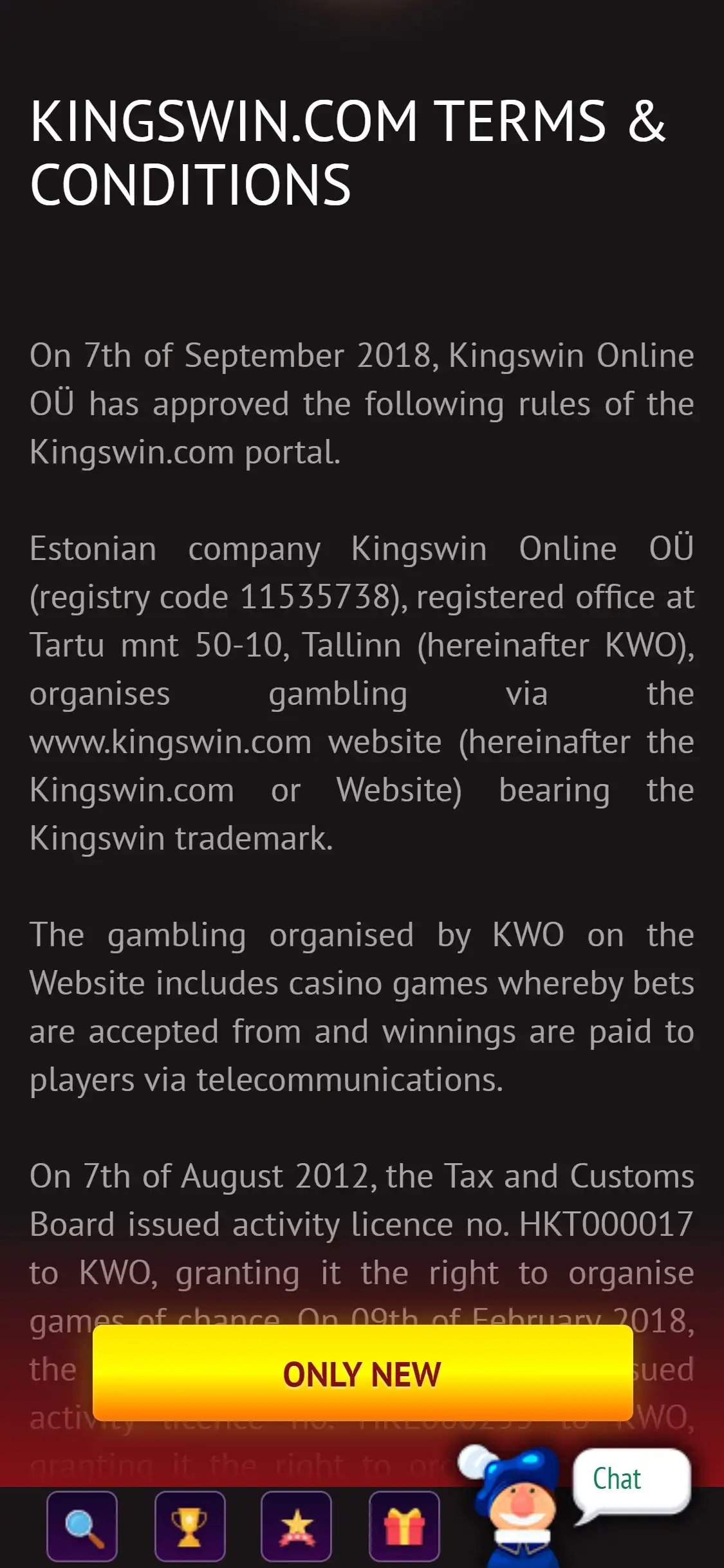 KingsWin Casino Mobile Support Review
