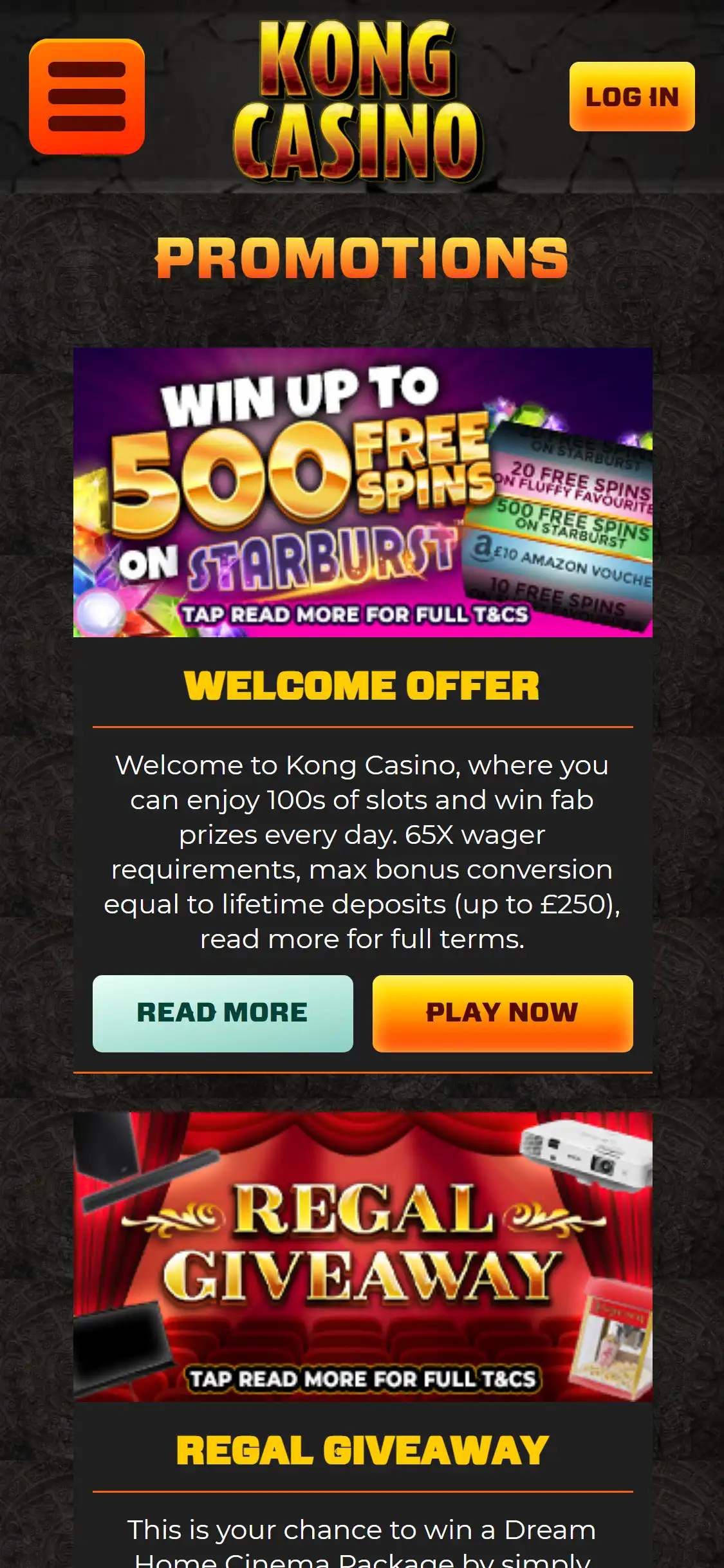 Kong Casino Mobile No Deposit Bonus Review