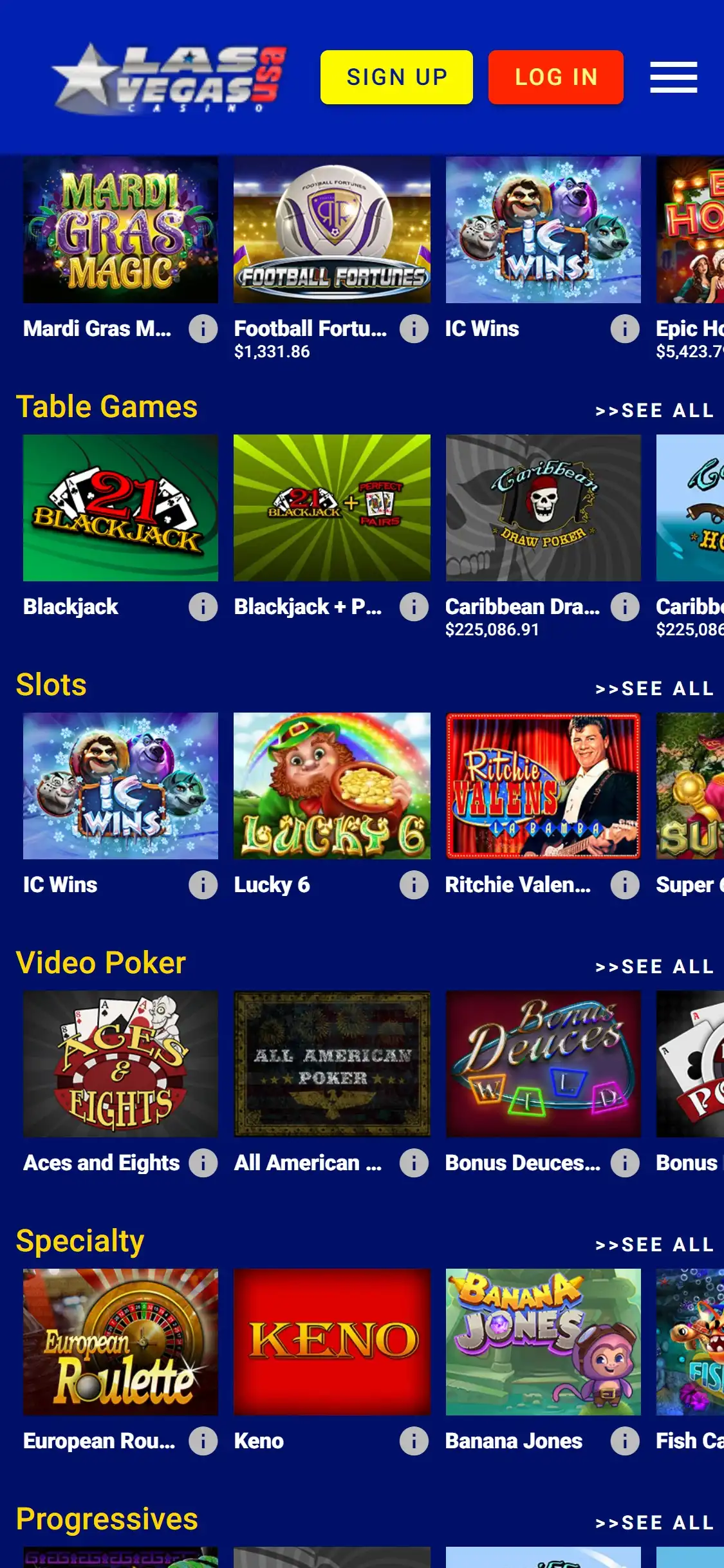 Las Vegas USA Casino Mobile Games Review