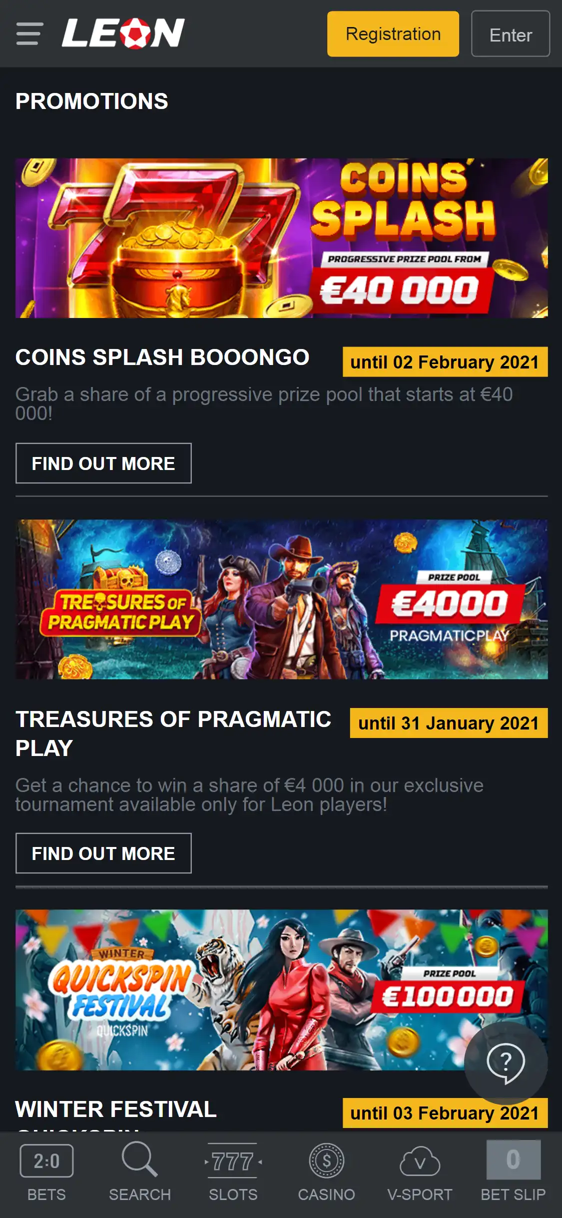 Leon Casino Mobile No Deposit Bonus Review