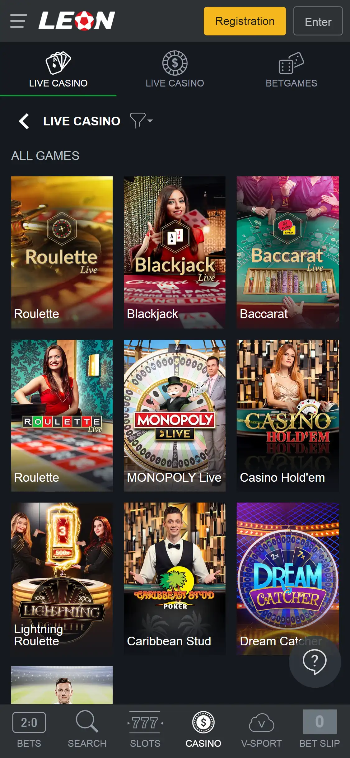 Leon Casino Mobile Games Review