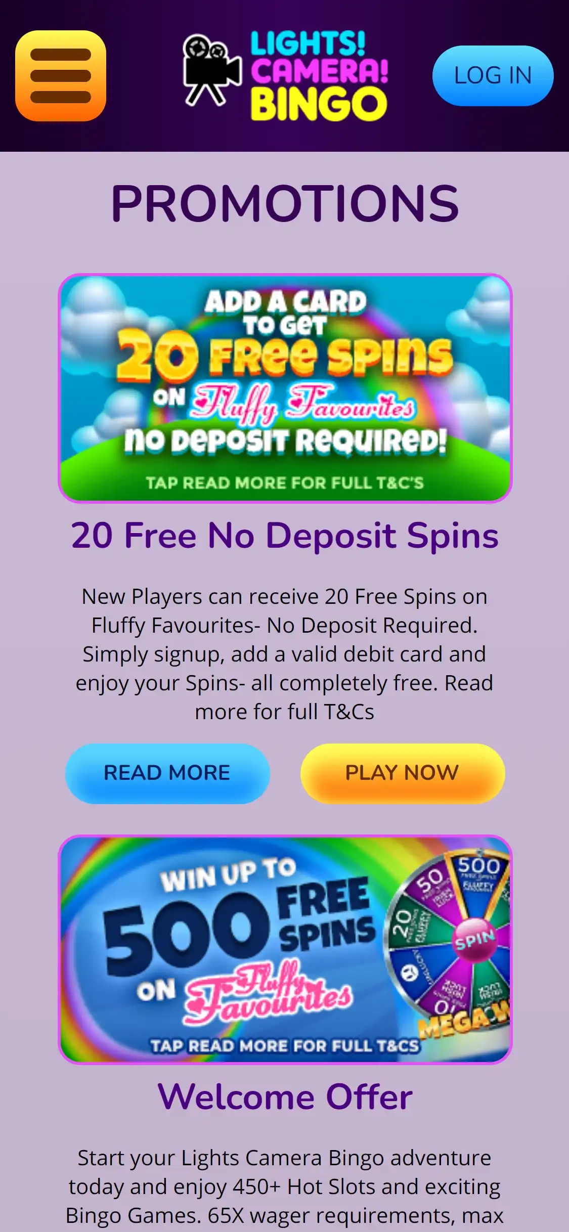 Lights Camera Bingo Casino Mobile No Deposit Bonus Review