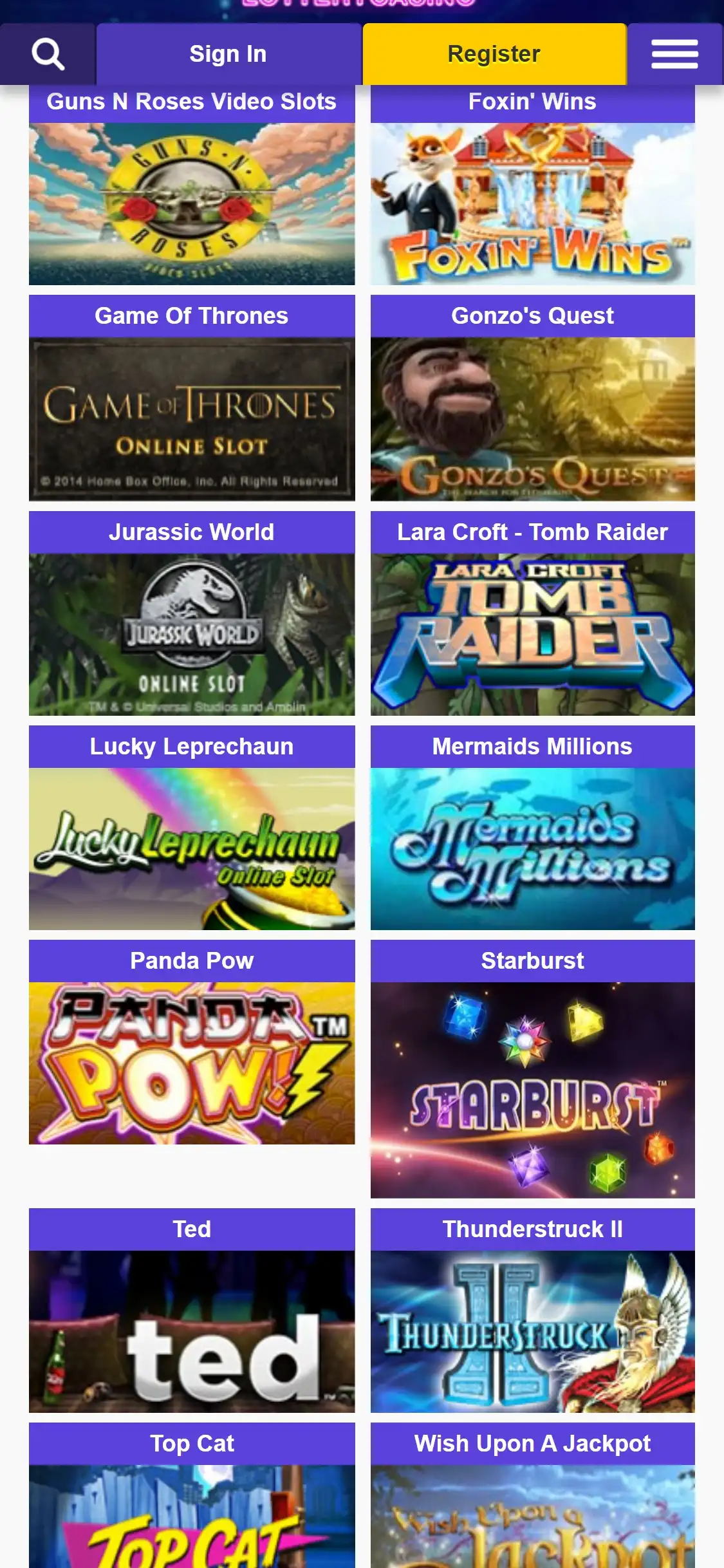 Lottery Casino Mobile Games Review