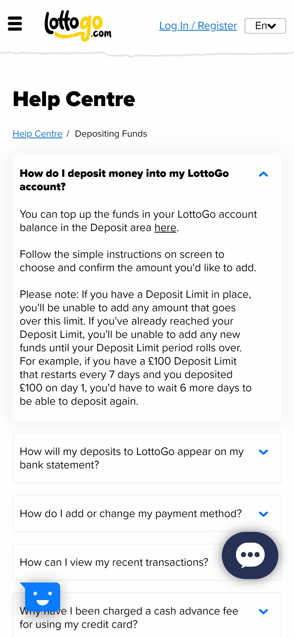 Lotto Go Casino Mobile Payment Methods Review