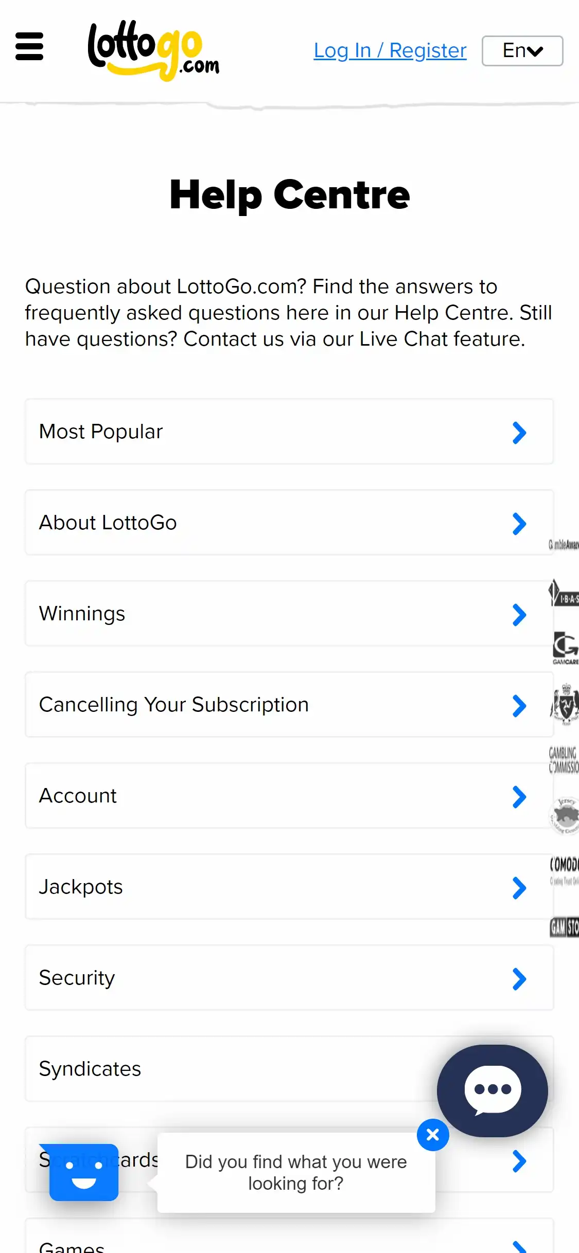 Lotto Go Casino Mobile Support Review