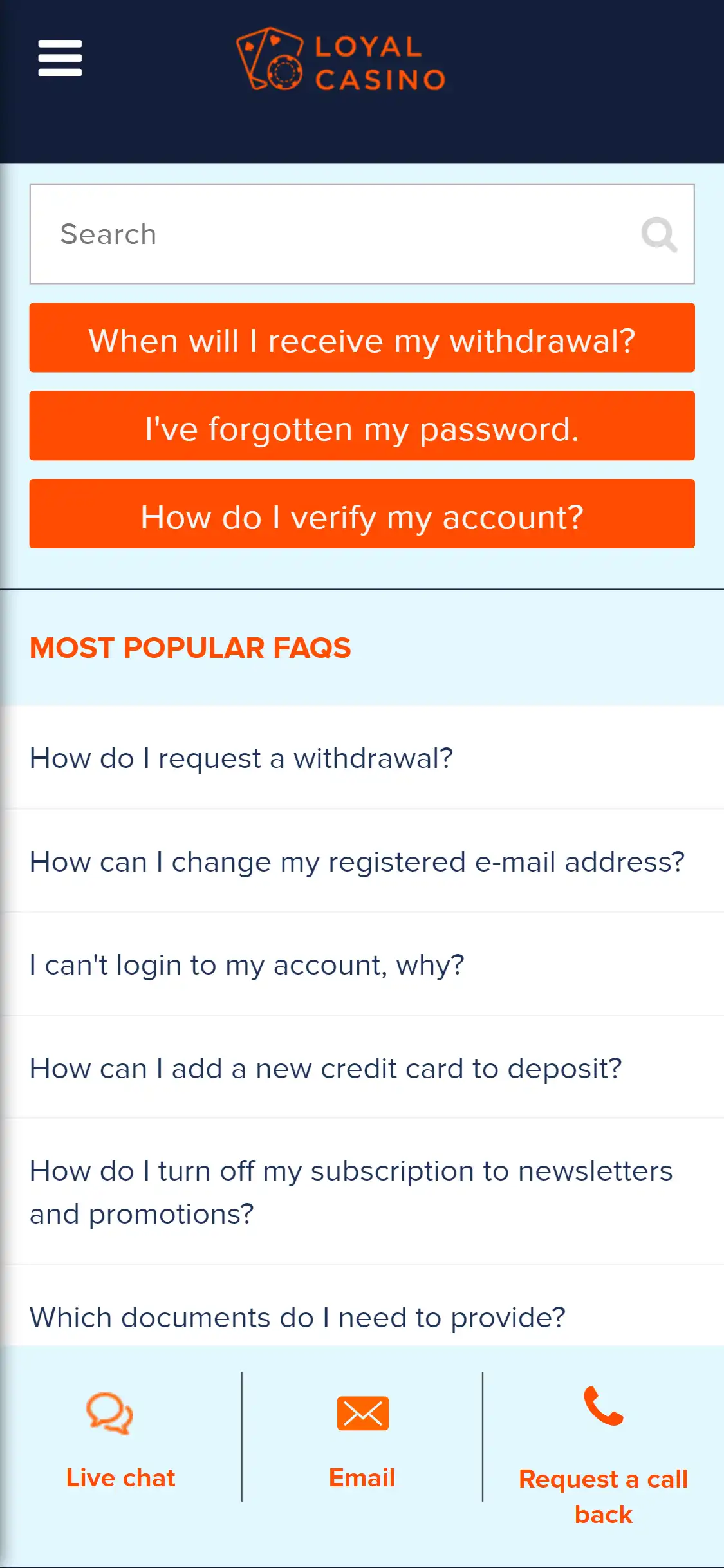 Loyal Casino Mobile Support Review