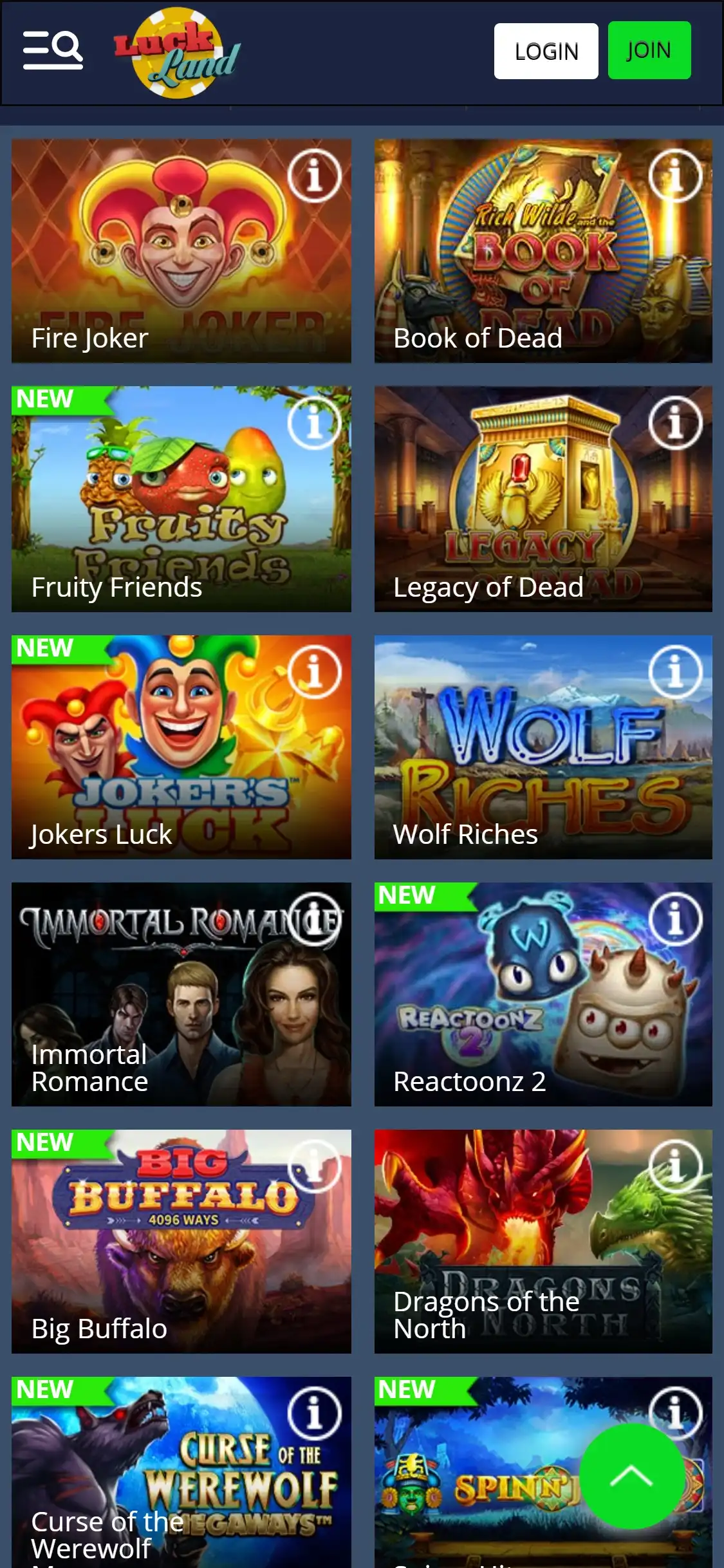 LuckLand Casino Mobile Games Review
