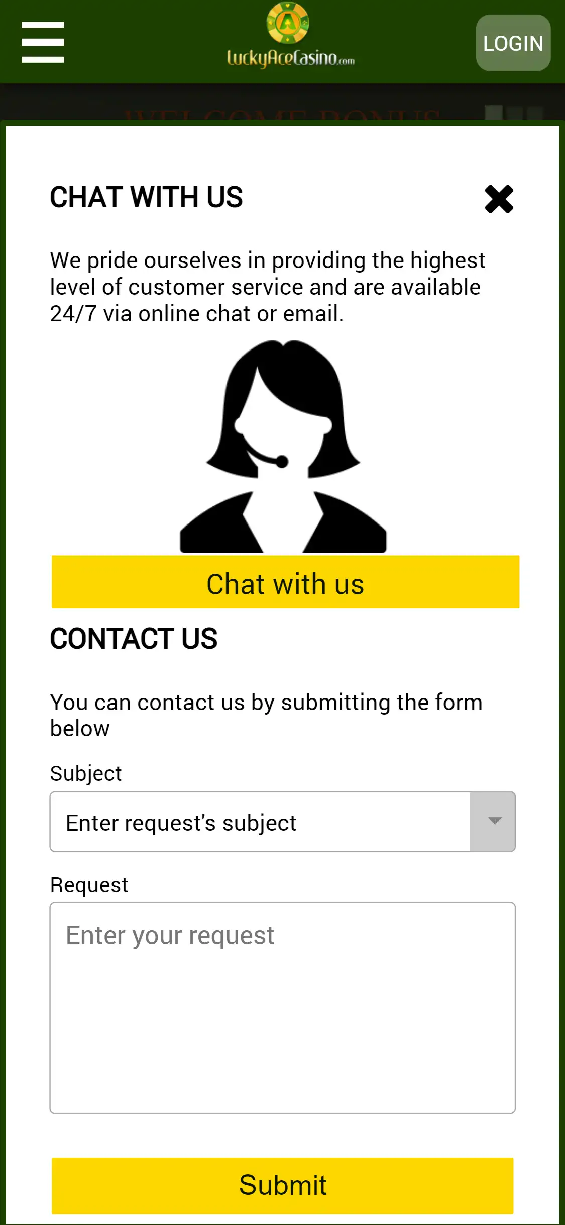 Lucky Ace Casino Mobile Support Review