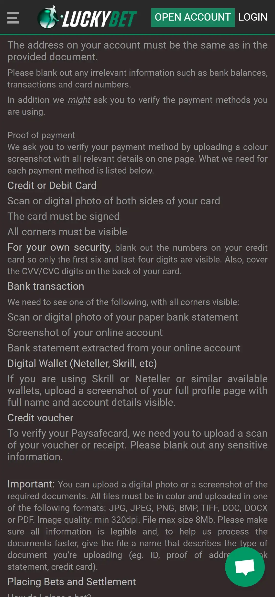 Lucky Bet Mobile Payment Methods Review