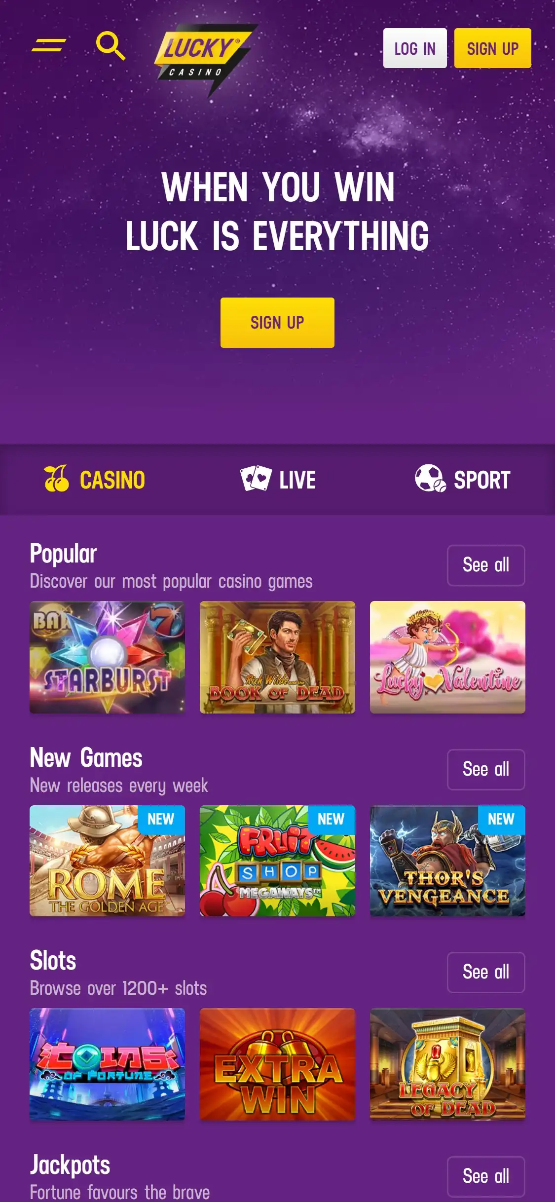 Lucky Casino Mobile Review