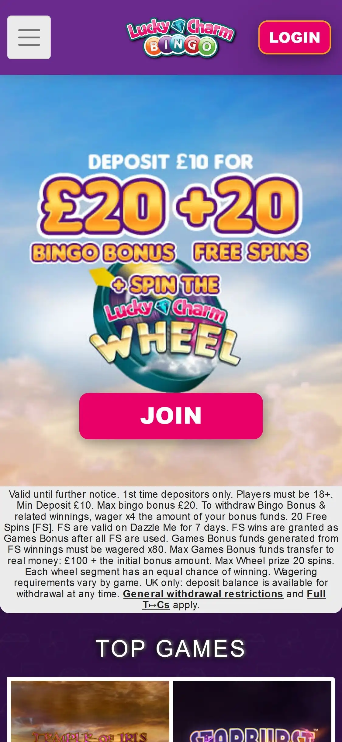 Lucky Charm Bingo Casino Mobile Review