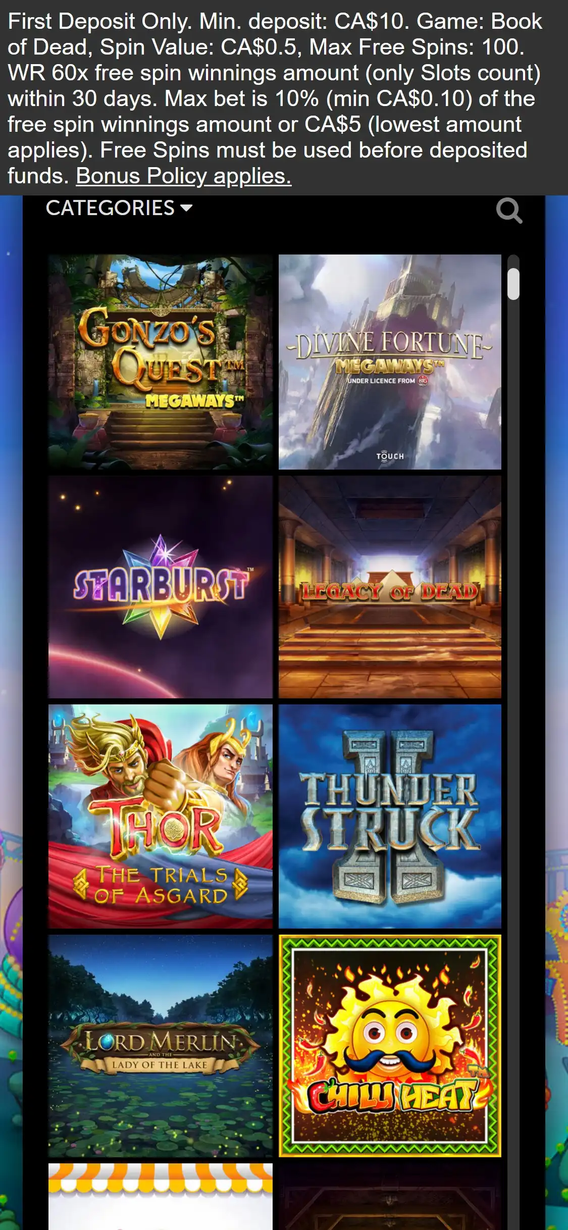 LuckyLouis Casino Mobile Games Review
