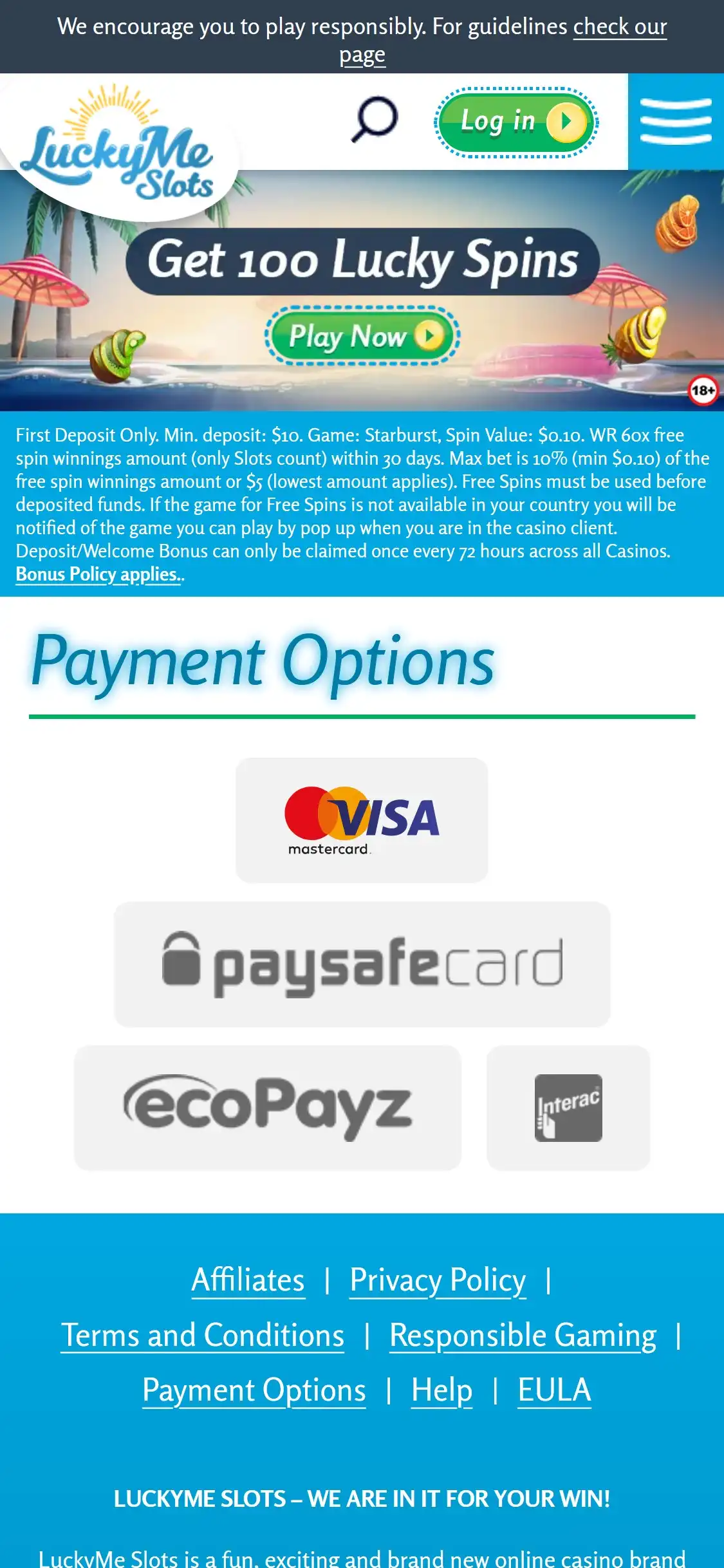 LuckyMe Slots Mobile Payment Methods Review