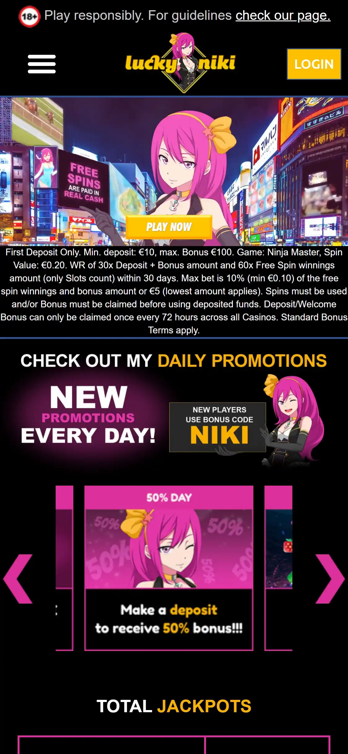 Lucky Niki Casino Mobile Review