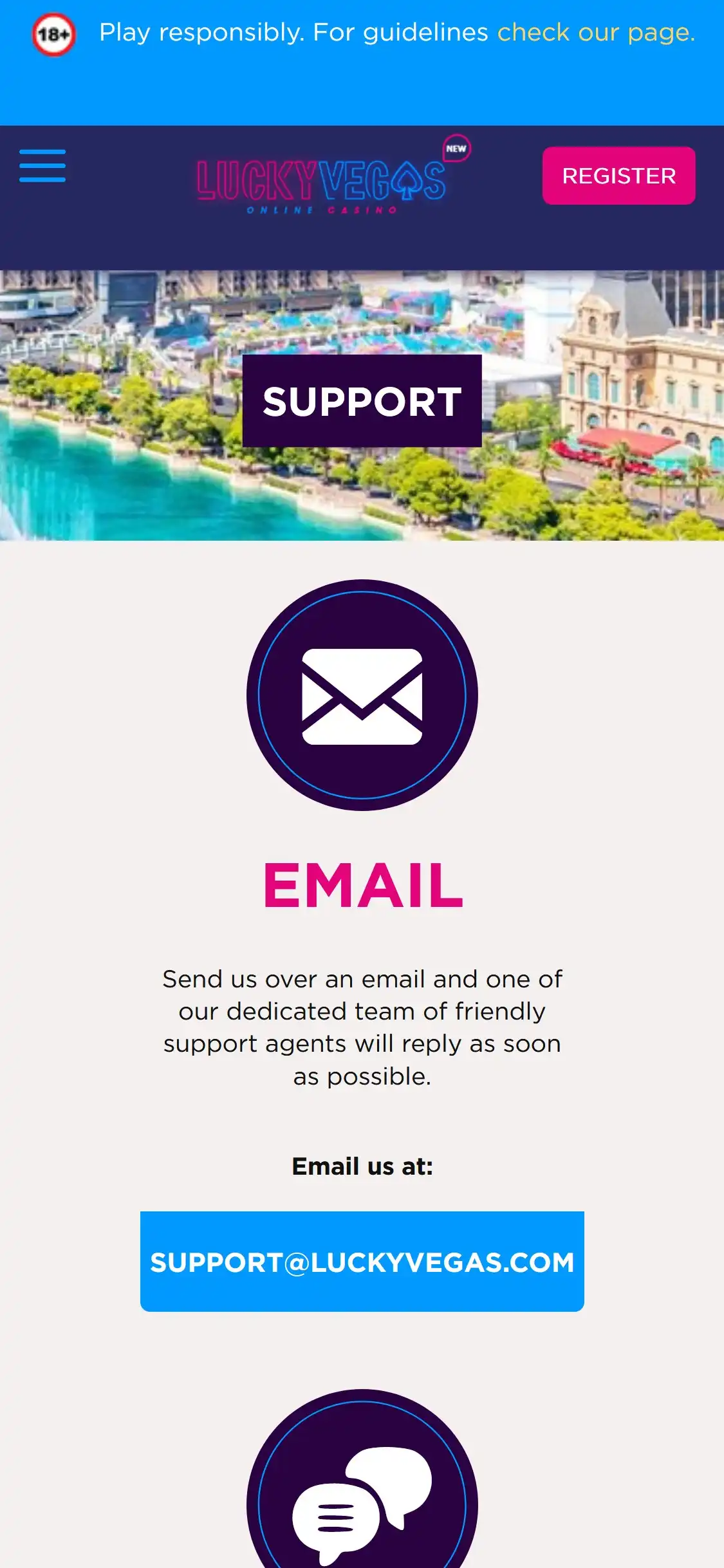 Lucky Vegas Mobile Support Review