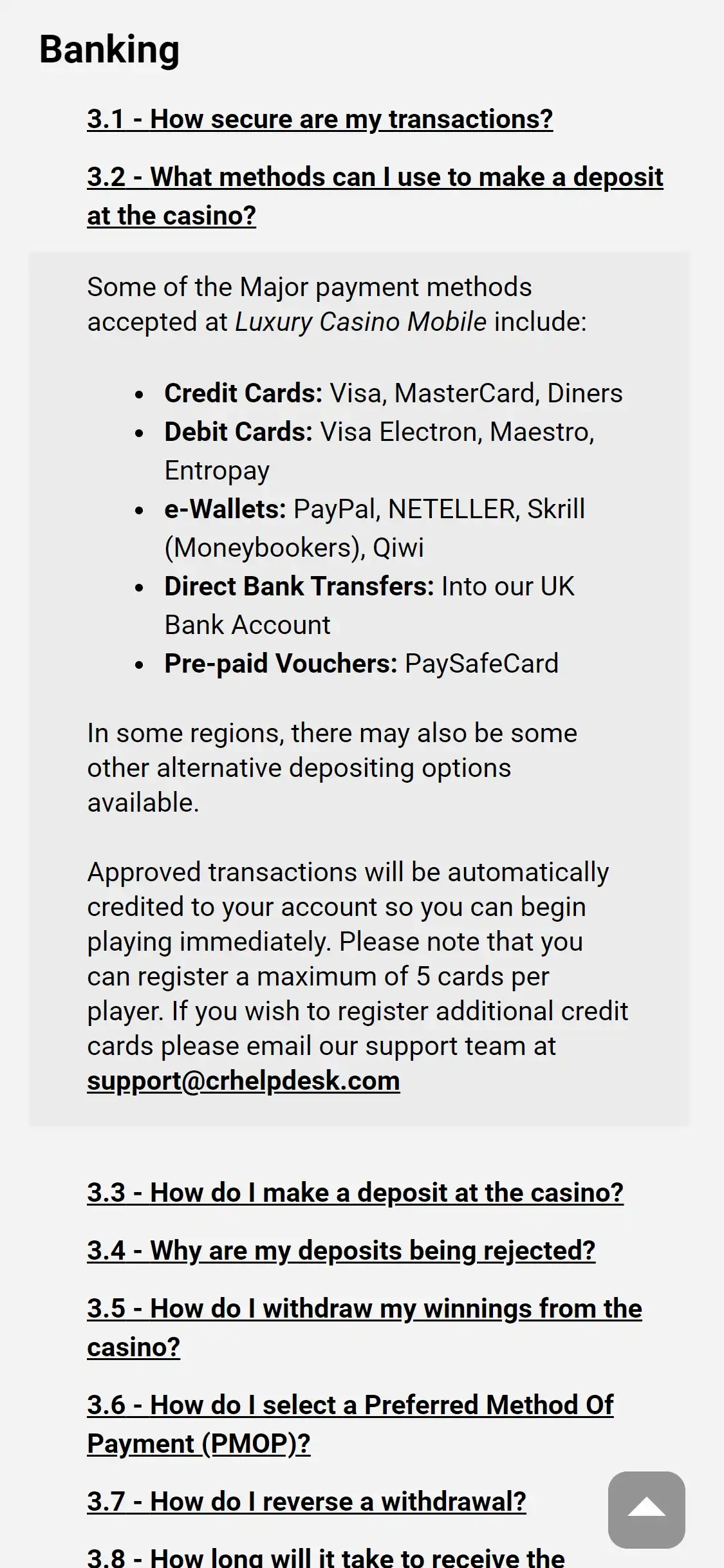 Luxury Casino Mobile Payment Methods Review