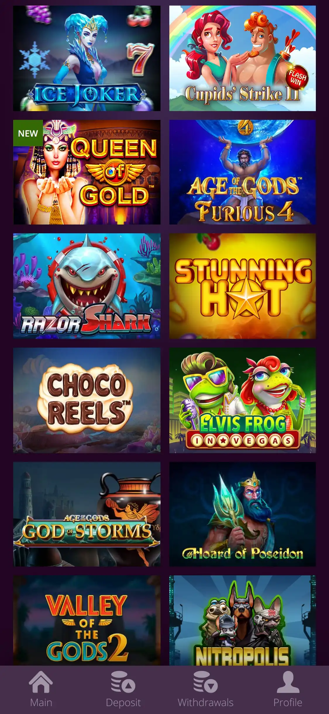 Malina Casino Mobile Games Review