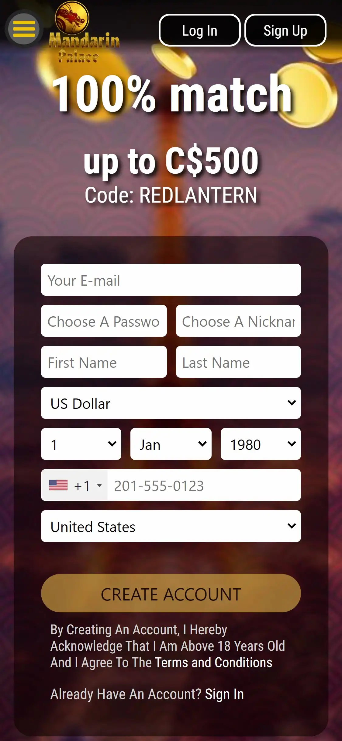Mandarin Palace Casino Mobile Review
