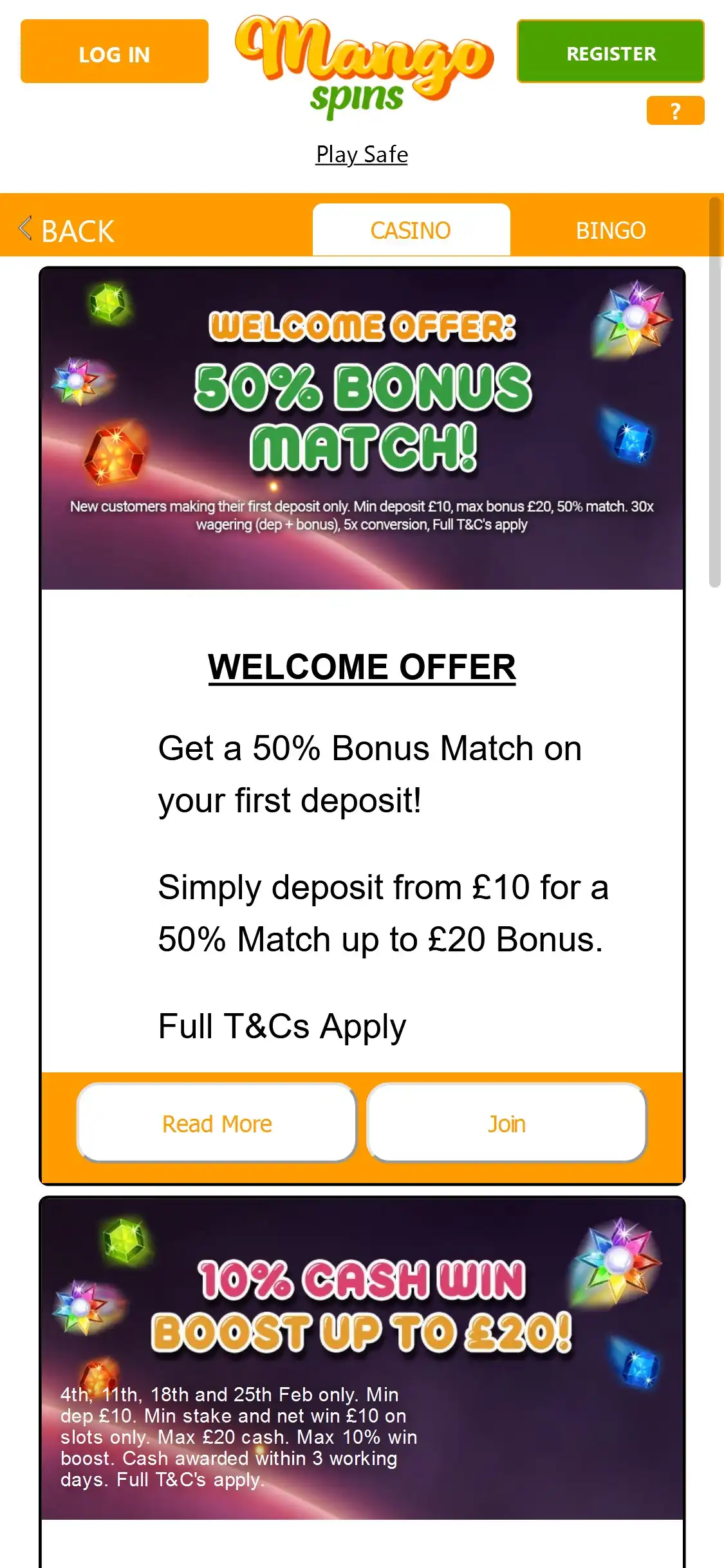 Mango Spins Casino Mobile No Deposit Bonus Review