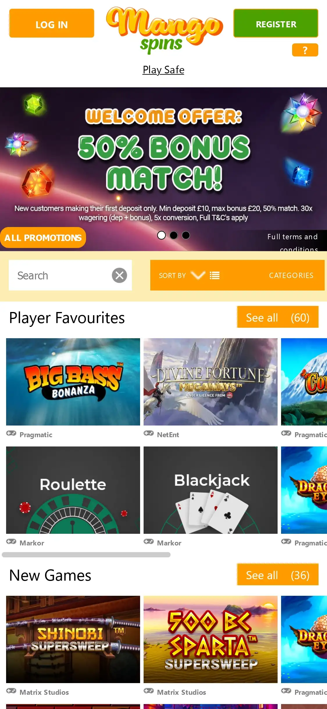 Mango Spins Casino Mobile Review