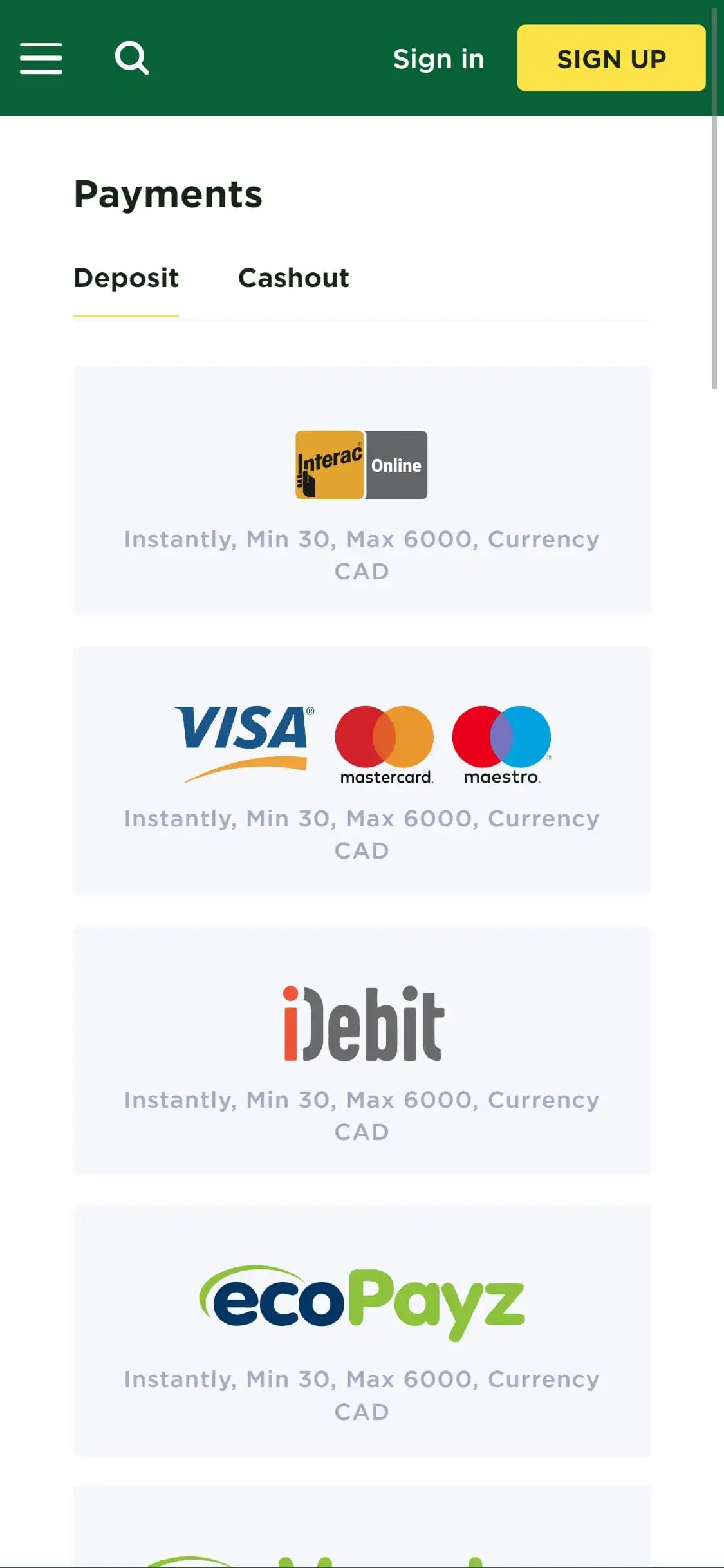 Mason Slots Casino Mobile Payment Methods Review