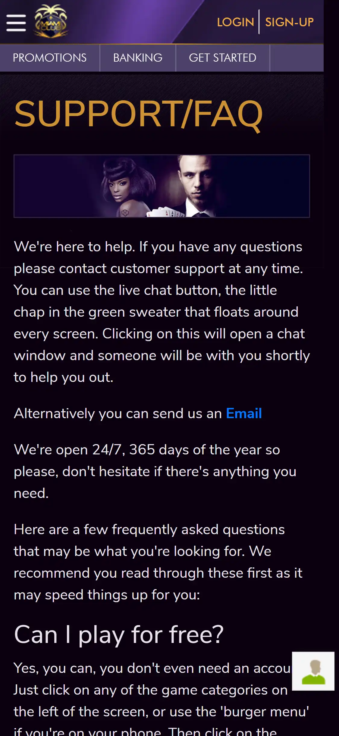 Miami Club Casino Mobile Support Review