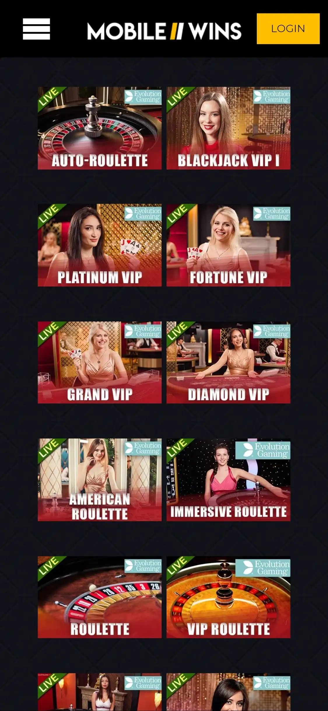 Mobile Wins Casino Mobile Live Dealer Games Review