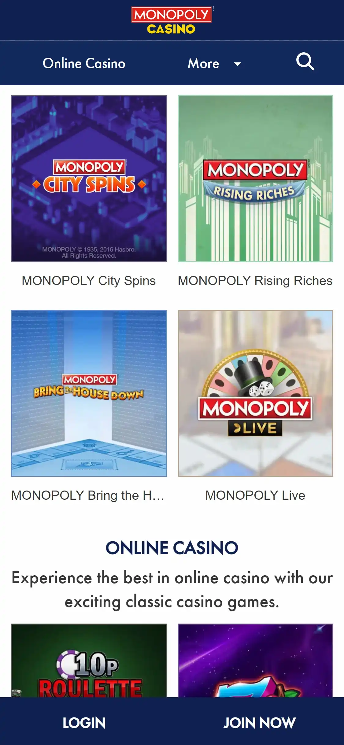 Monopoly Casino Mobile Games Review