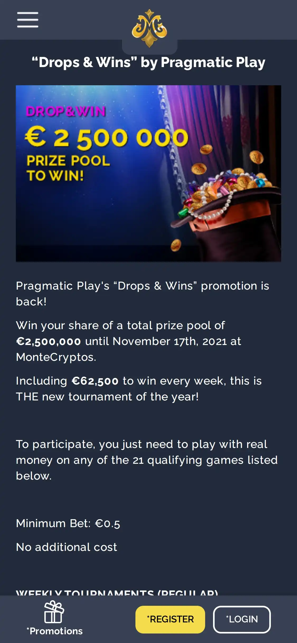 Monte Cryptos Casino Mobile No Deposit Bonus Review