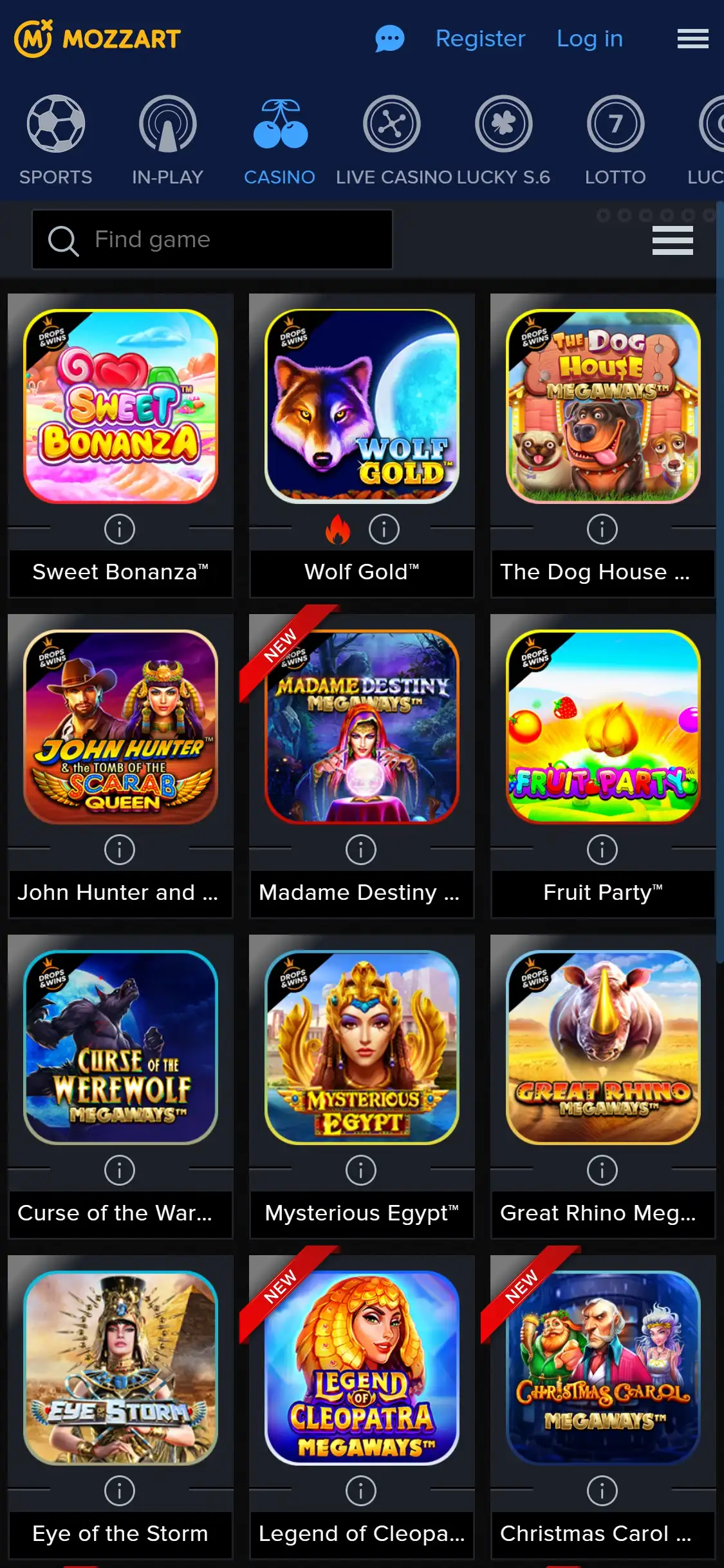 Mozzart Casino Mobile Games Review