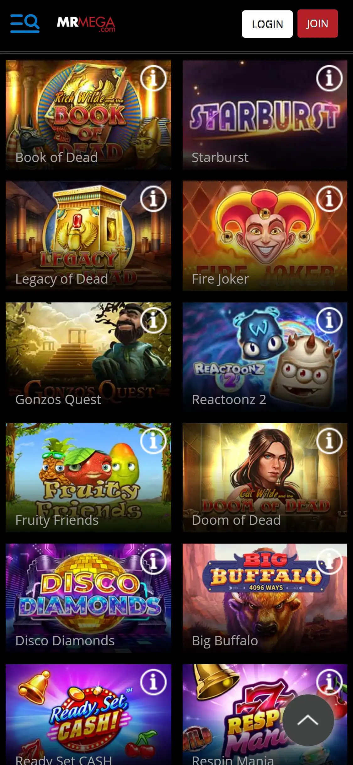 MrMega Casino Mobile Games Review