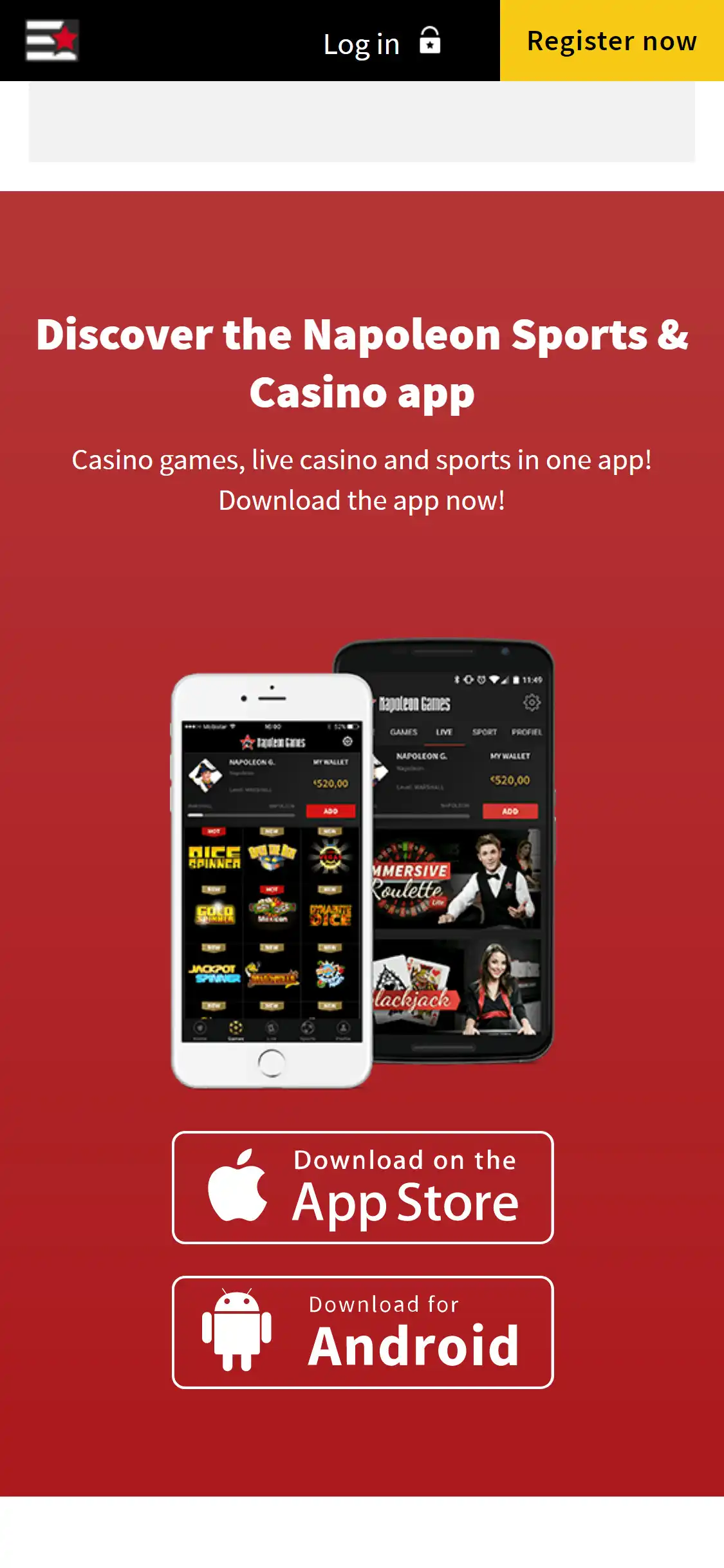 Napoleon Games Mobile App Review