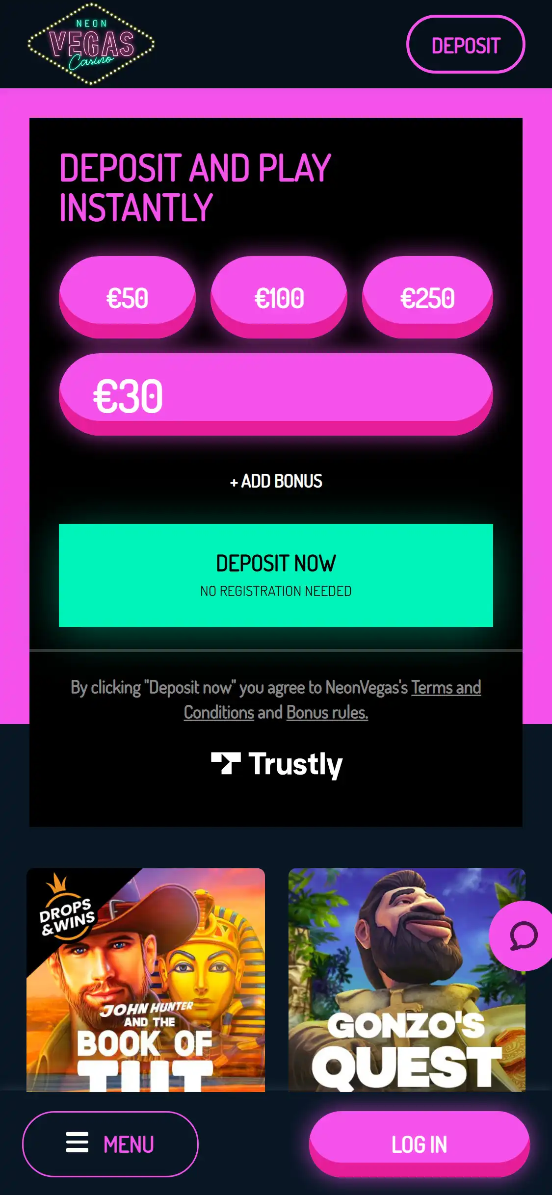 Neon Vegas Mobile Login Review
