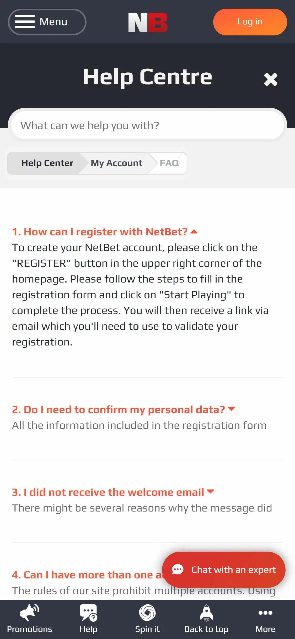 Netbet Casino Mobile Support Review