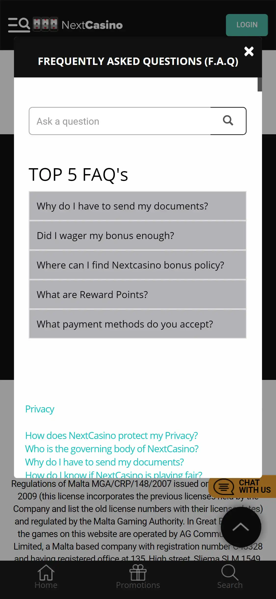 Next Casino Mobile Support Review