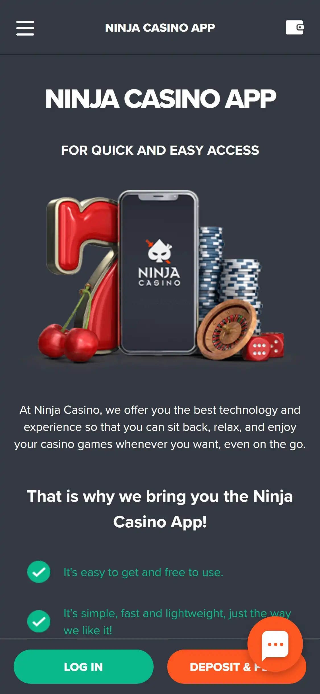 Ninja Casino Mobile App Review
