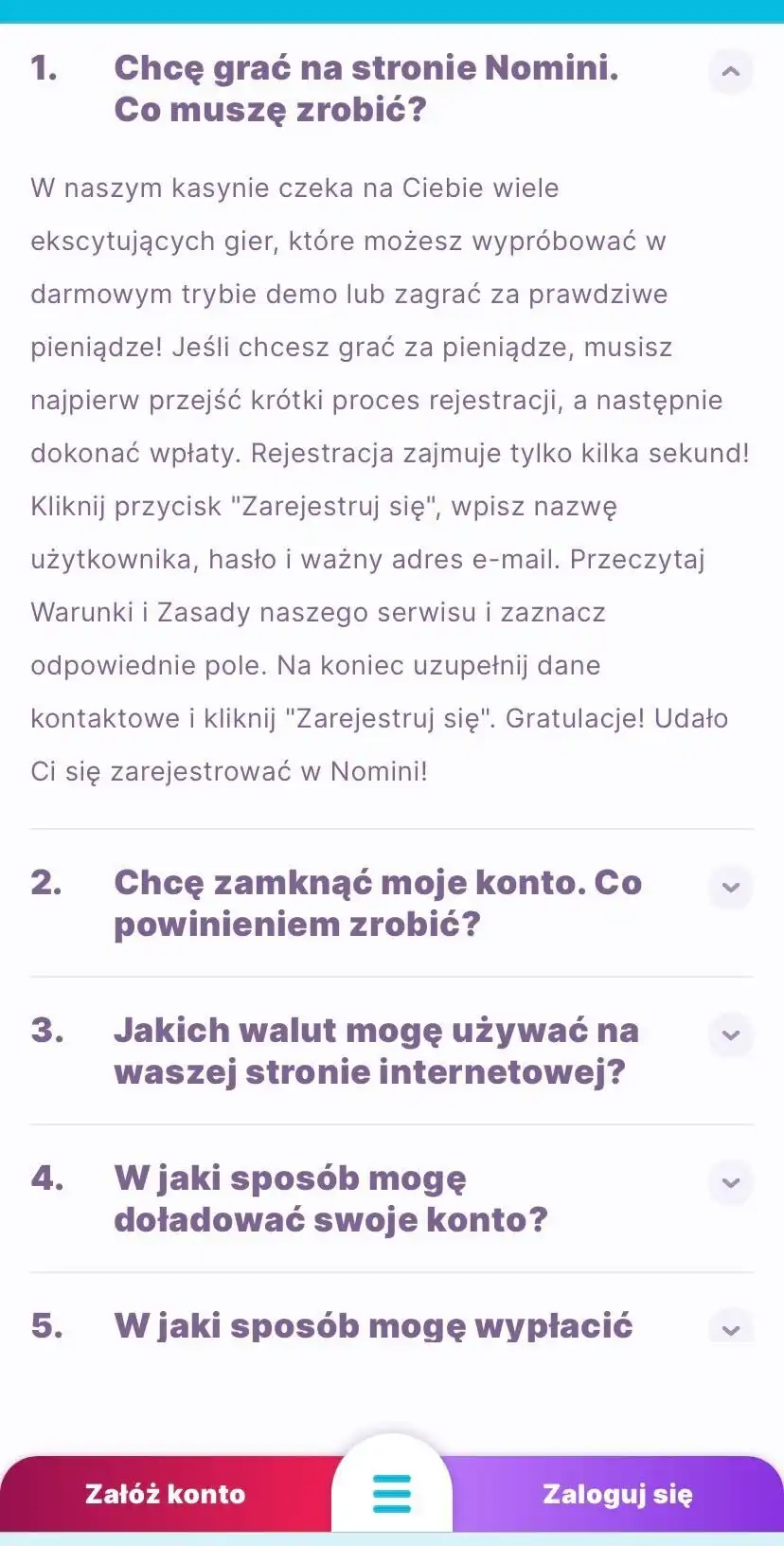 Nomini Casino Mobile Review