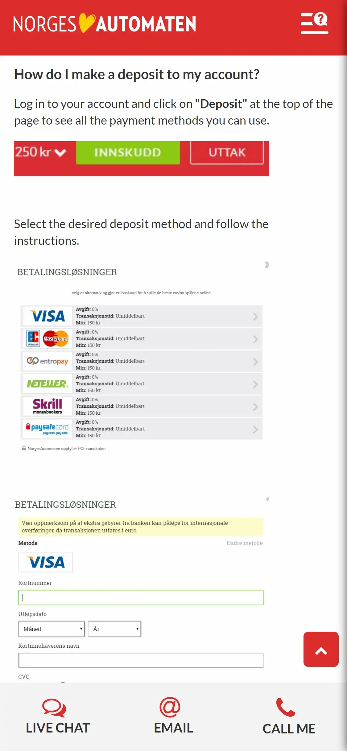 NorgesAutomaten Casino Mobile Payment Methods Review