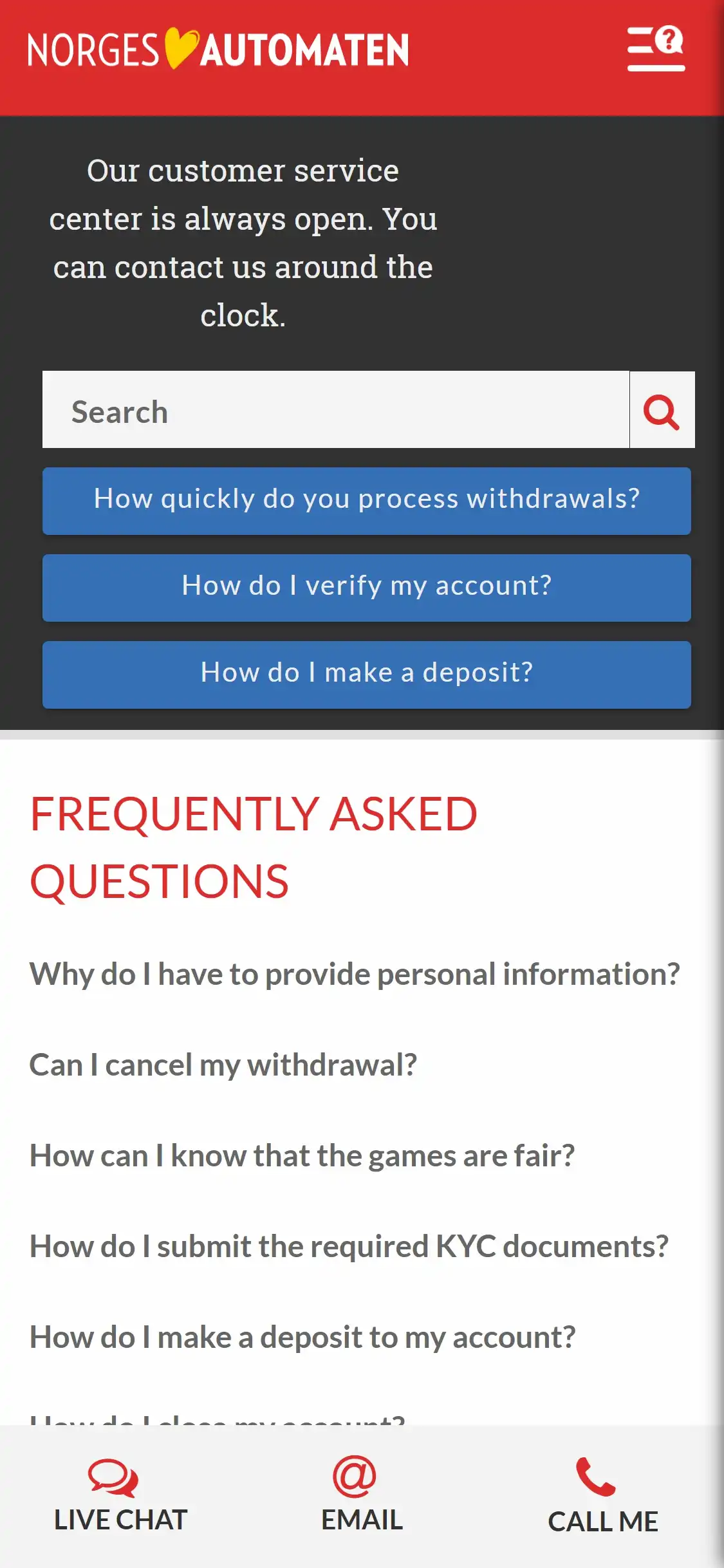 NorgesAutomaten Casino Mobile Support Review