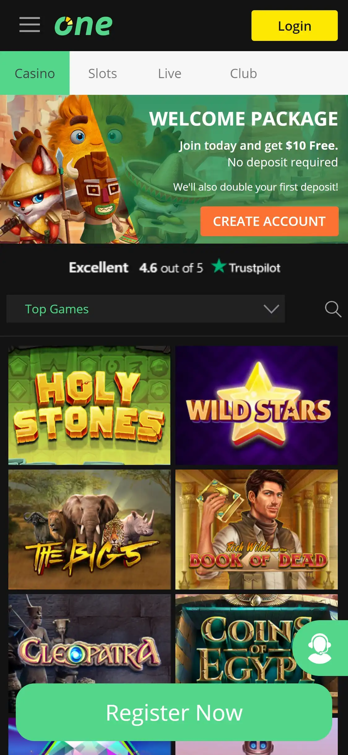One Casino Mobile Review
