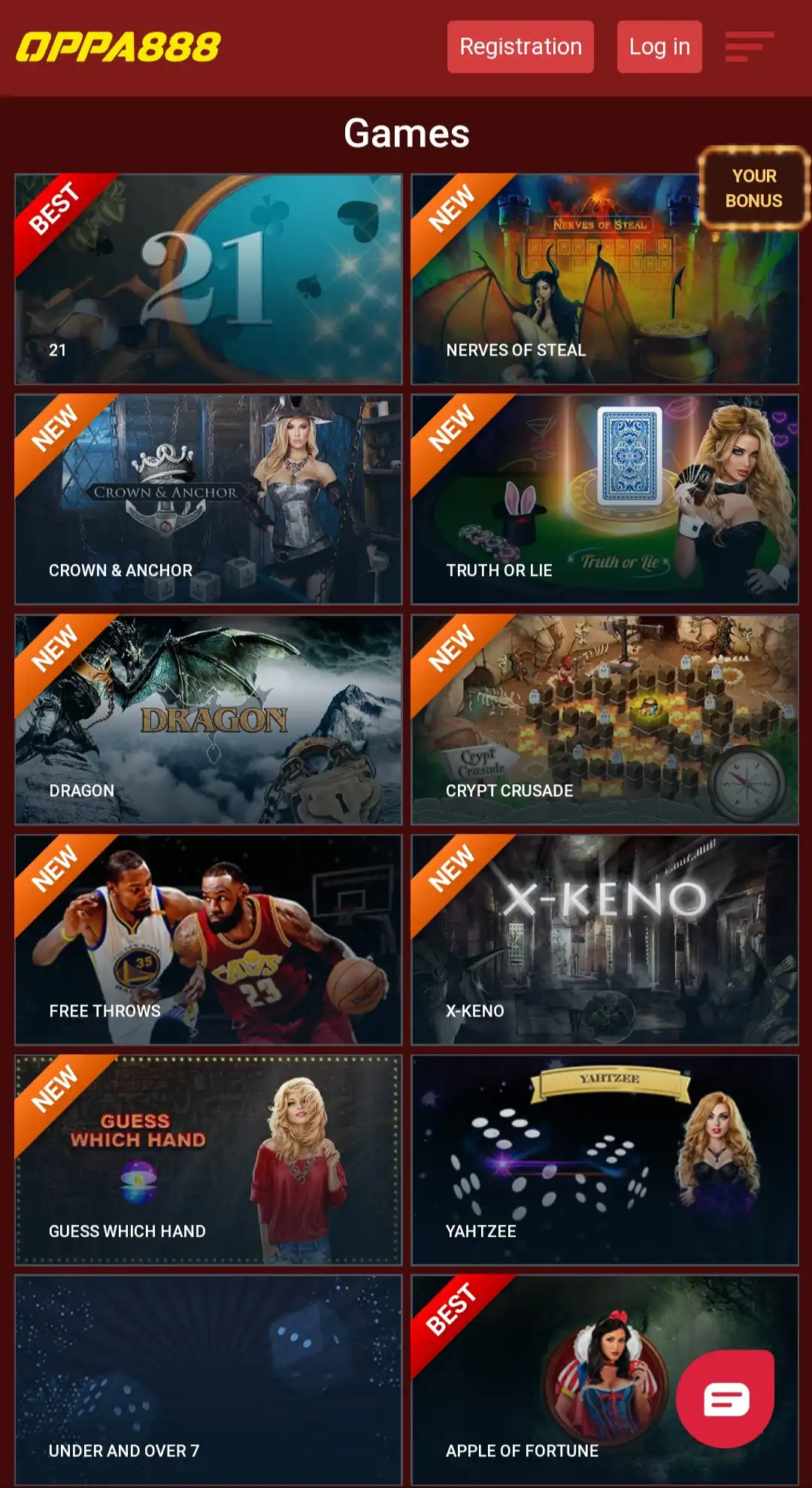 OPPABET888 Casino Mobile Games Review