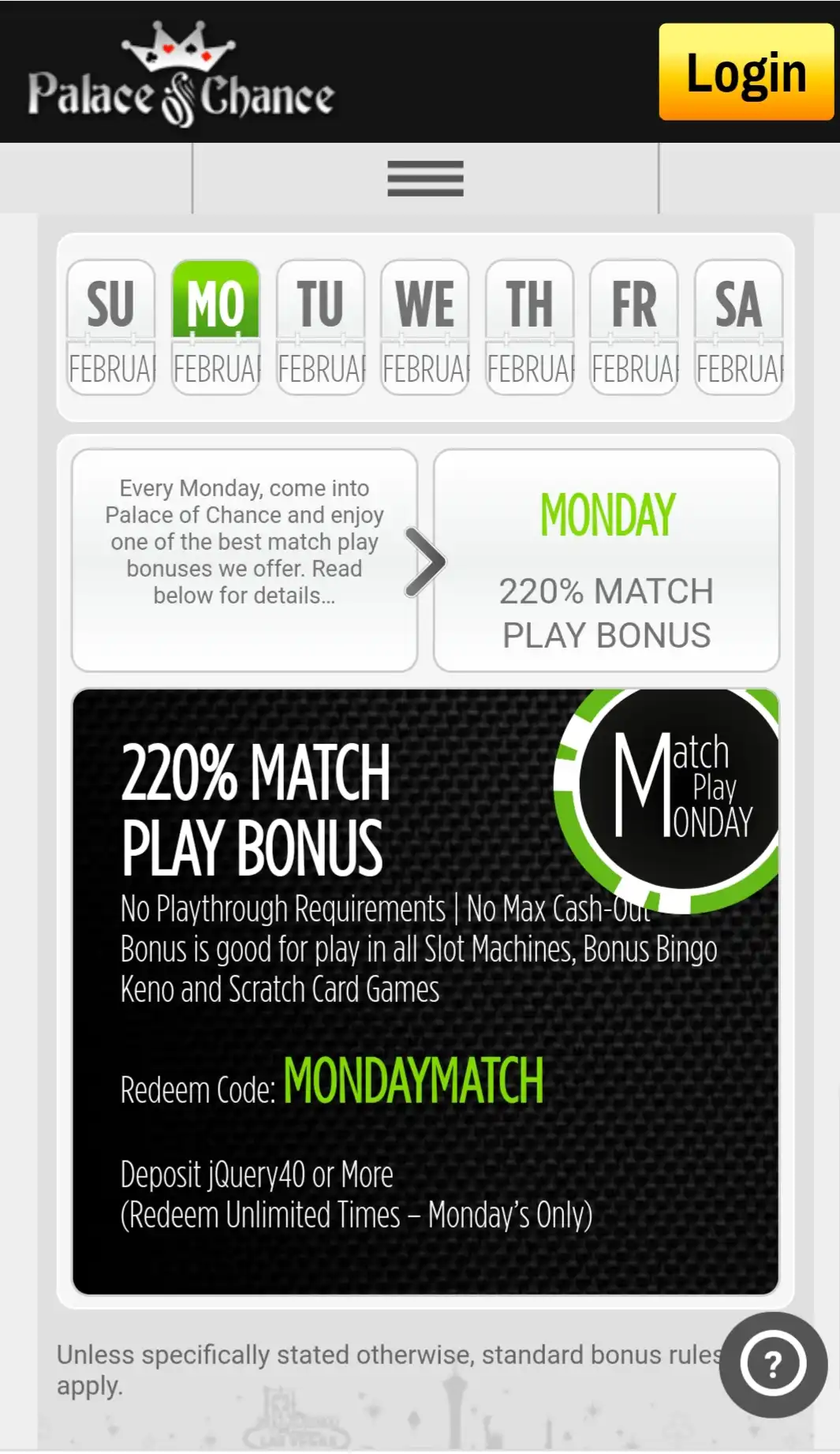 Palace Of Chance Casino Mobile No Deposit Bonus Review