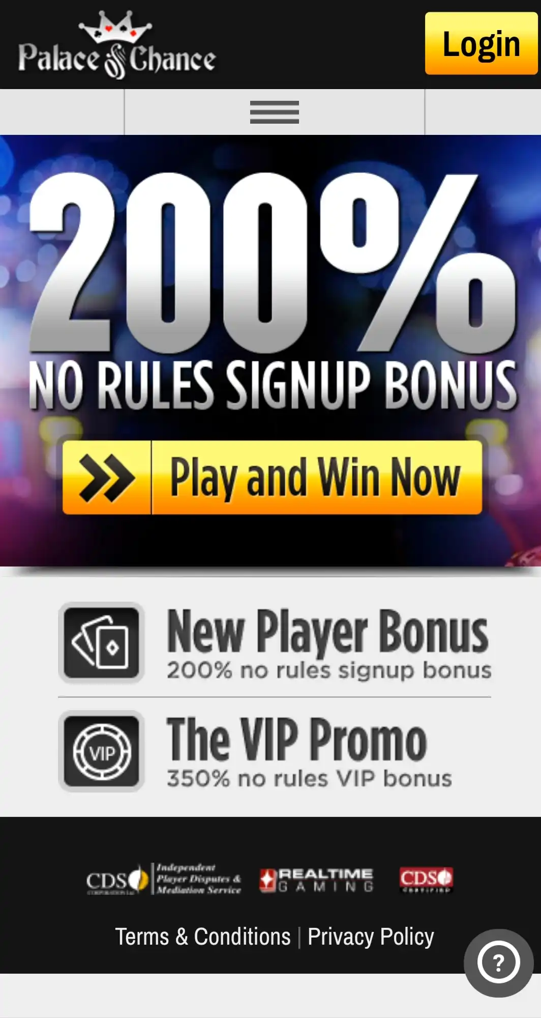 Palace Of Chance Casino Mobile Review