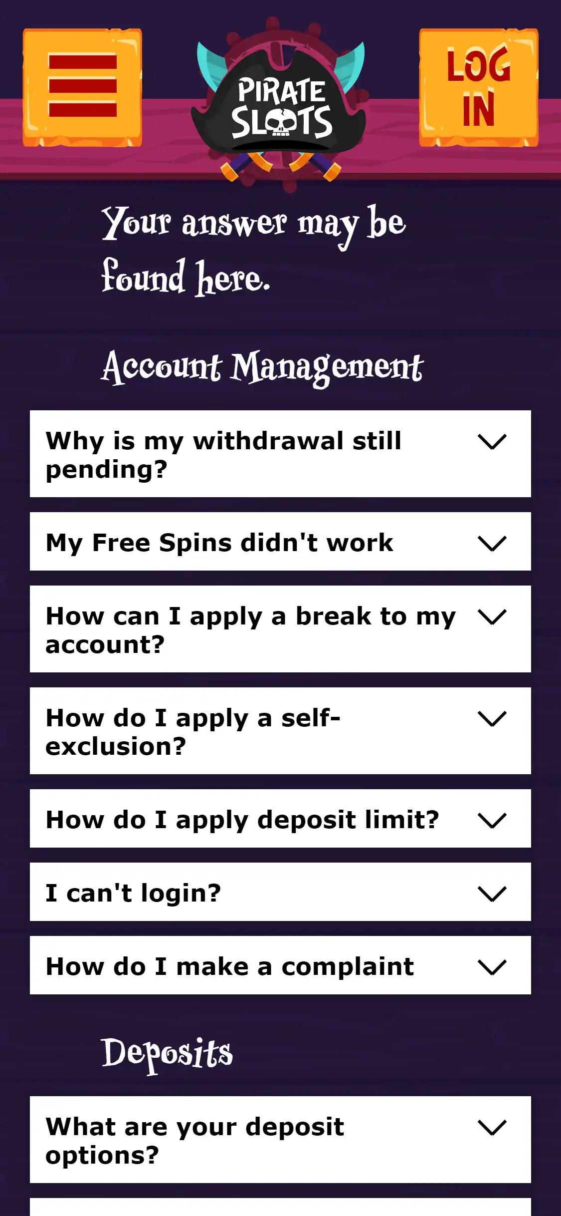 Pirate Slots Casino Mobile Support Review