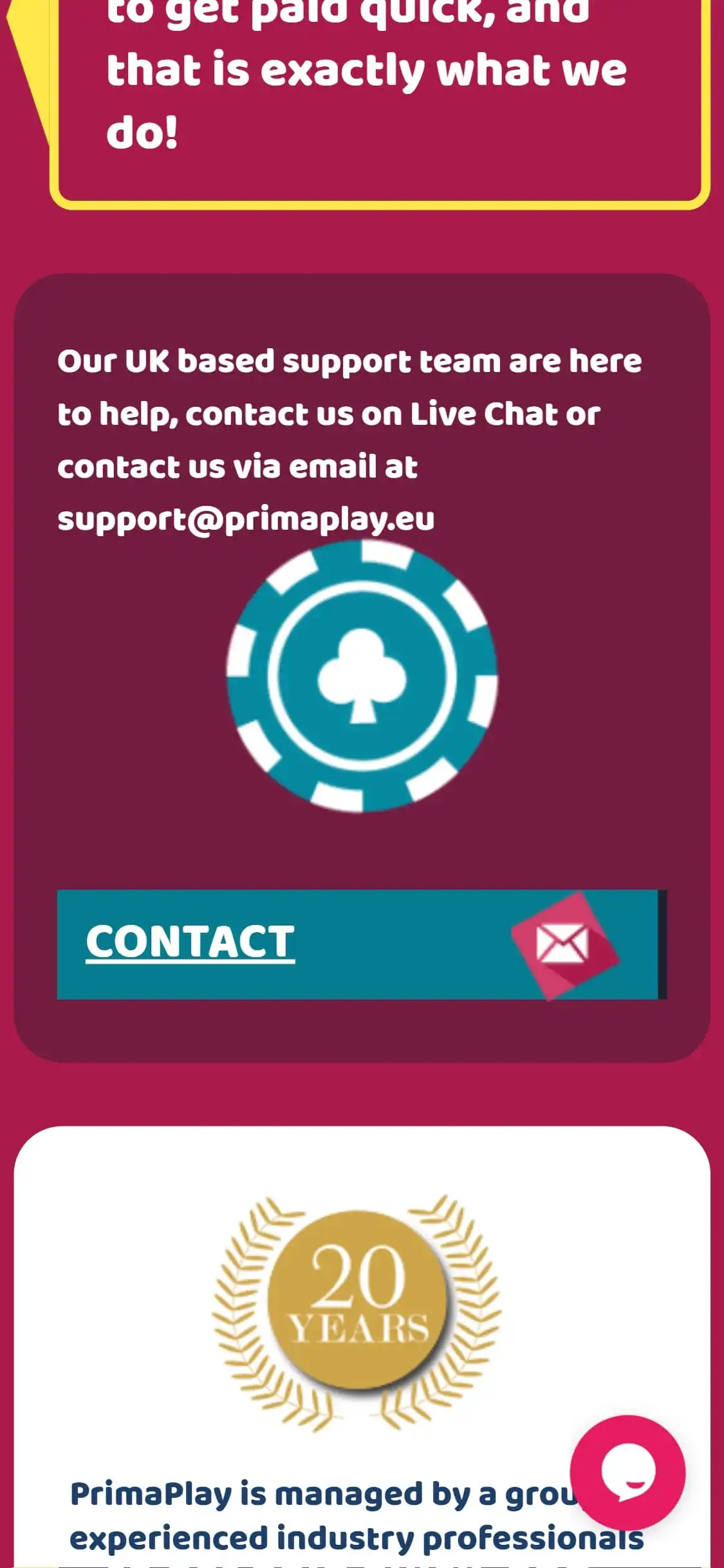 Prima Play Casino Mobile Support Review