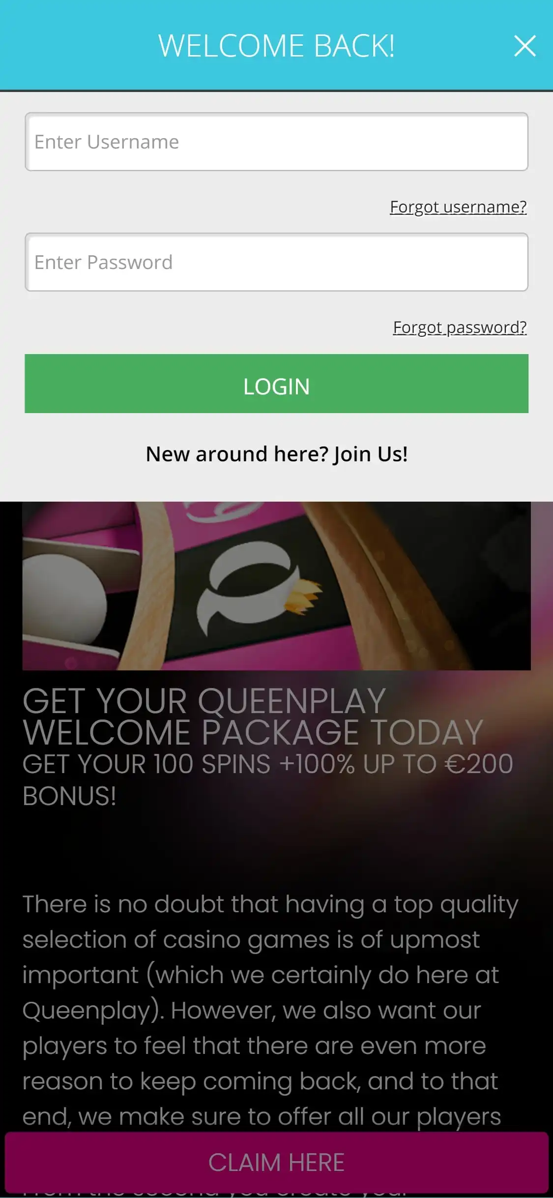Queen Play Mobile Login Review