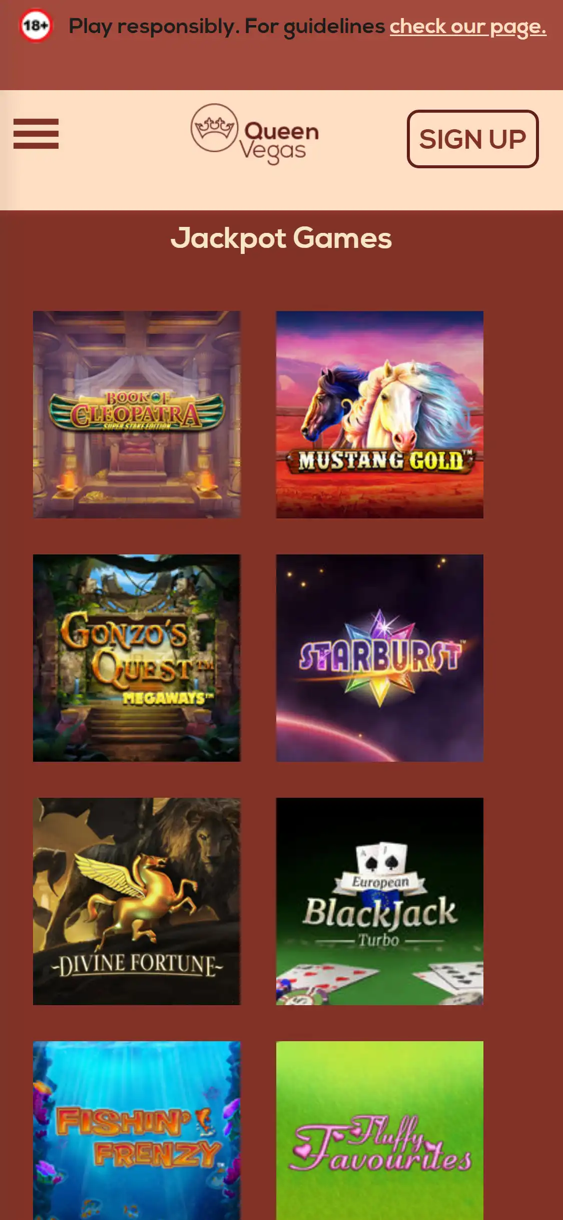 Queen Vegas Casino Mobile Games Review